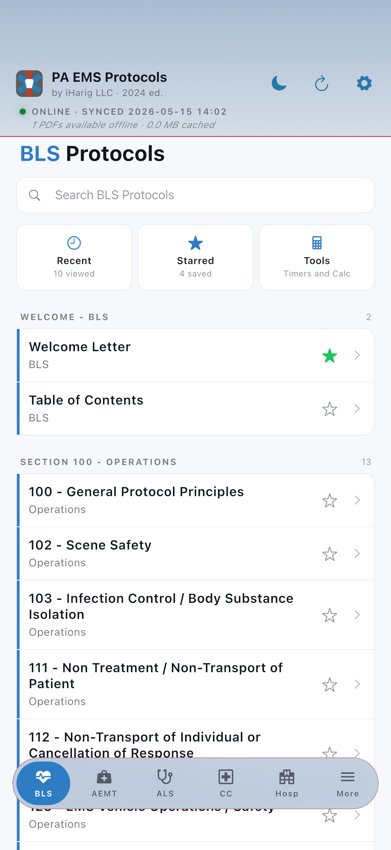 PA EMS Protocols BLS (Light mode)