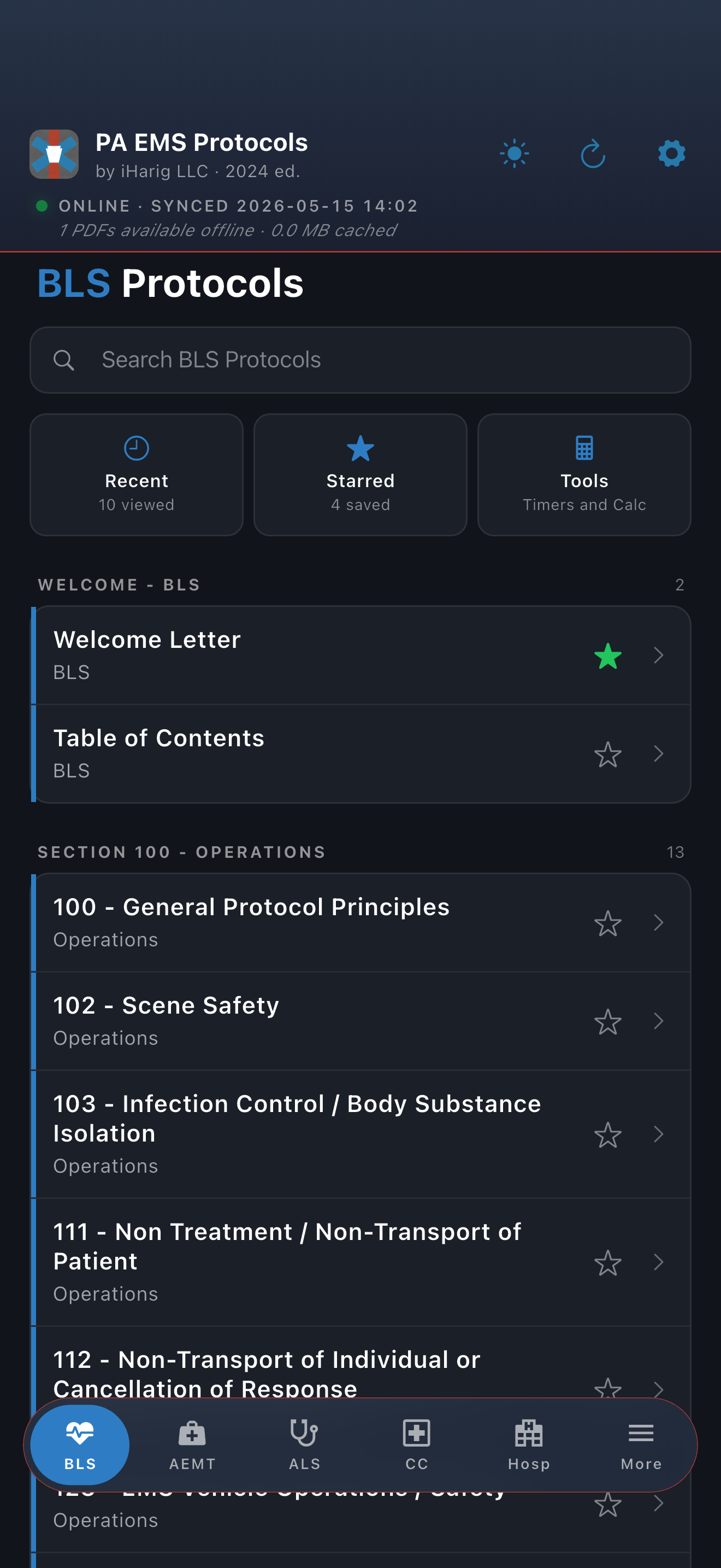 PA EMS Protocols BLS (Dark mode)