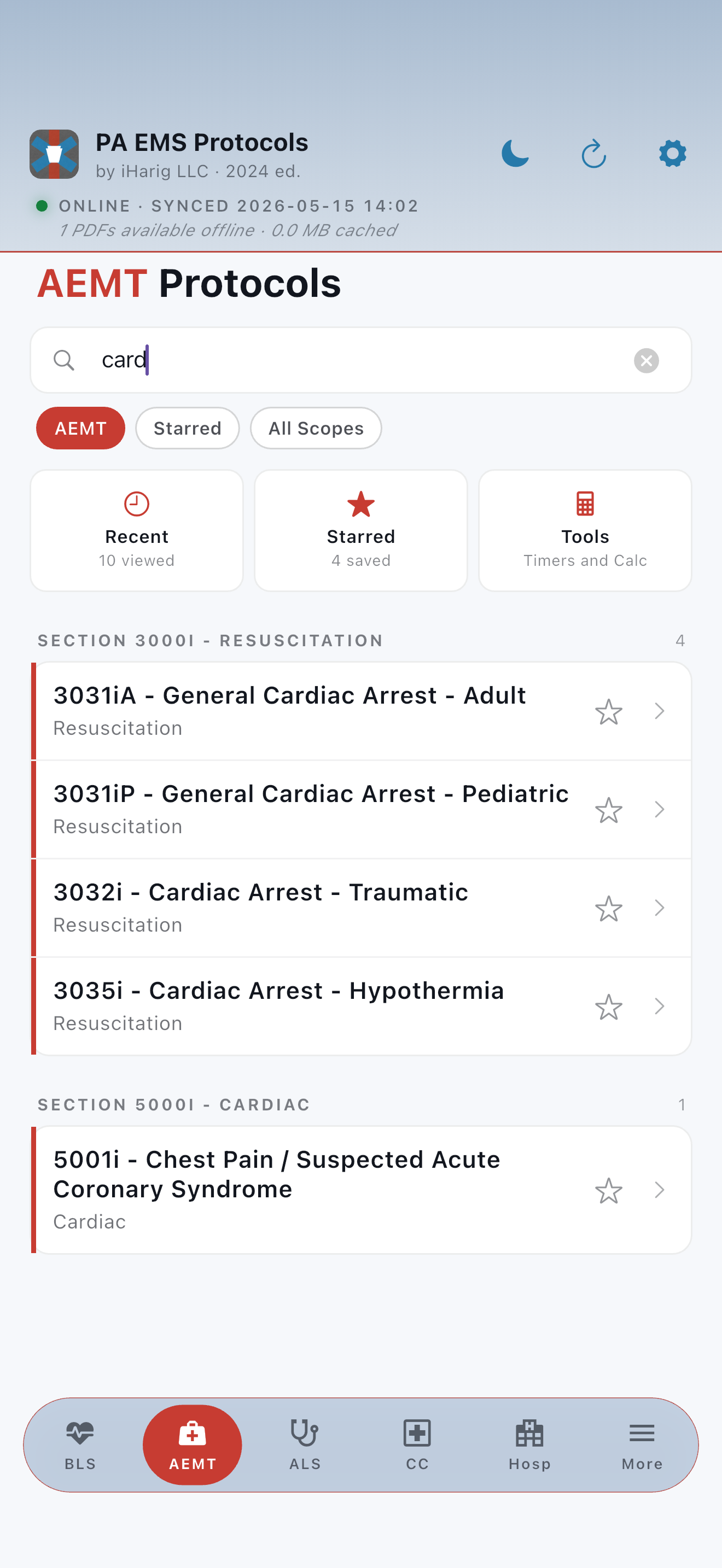 PA EMS Protocols AEMT Search (Light mode)