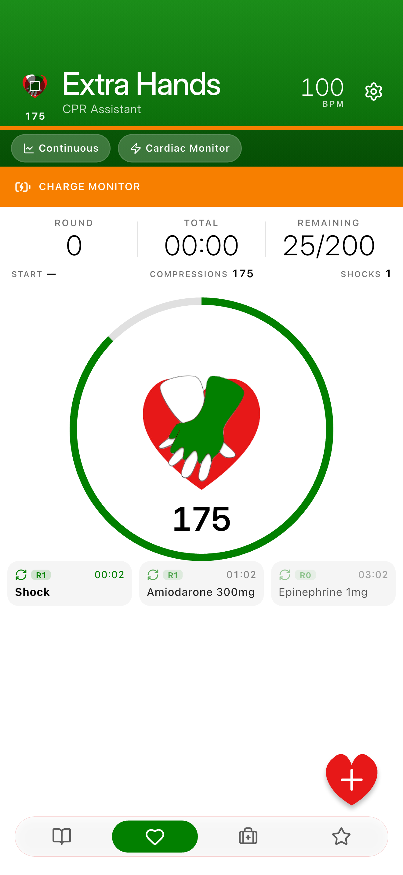 CPR Active screen in English